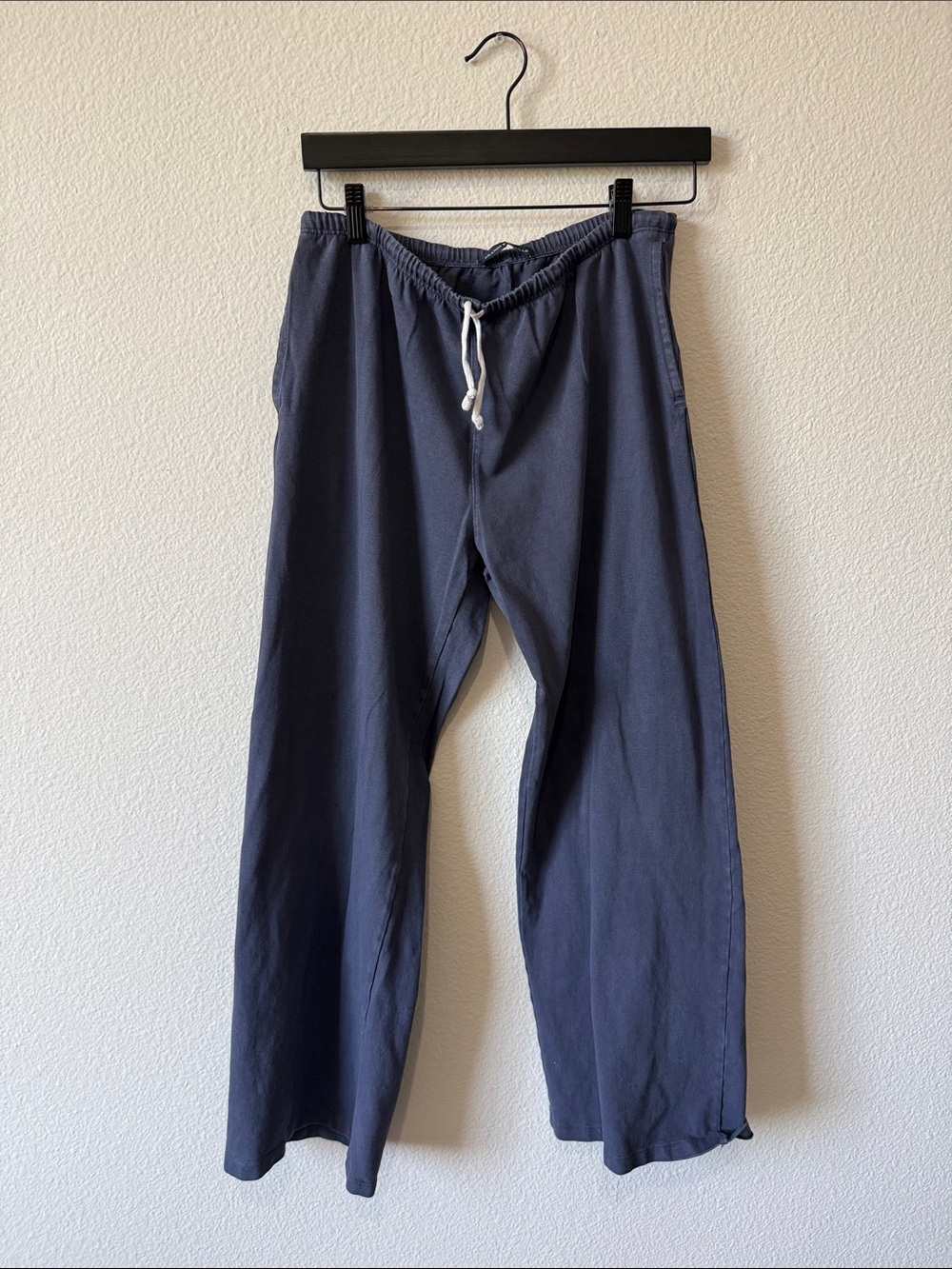Brandy Melville Navy Drawstring Wide Leg Sweats